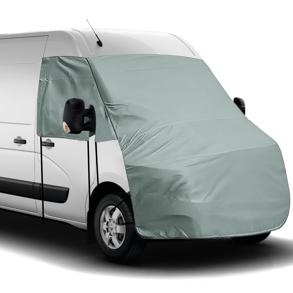 600D Externe Frontscheibe Abdeckung Kompatibel mit Renault Master Nissan NV400 2010-2024, Windschutzscheibe Motorhaube Abdeckung Kompatibel mit Opel Movano, Frost, Eis & Schneeschutz