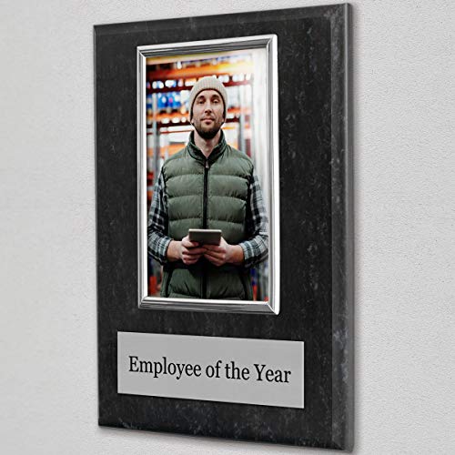 Pre-designed Employee of the Month, Quarter or Year Award Plaque - 8 x 10\" Photo Plaque holds a 6 x 4\" Portrait Photo (Year)