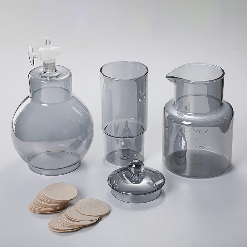 Cold Brew Dripper-Kaffeemaschine, 600-ml-Glas-Cold-Brew-Maker mit Dripper mit einstellbarer Rate, Cold Brew Drip Tower, Tropftyp-Kaltextraktionskaffeemaschine for Eiskaffee und Eistee(Color:Clear)