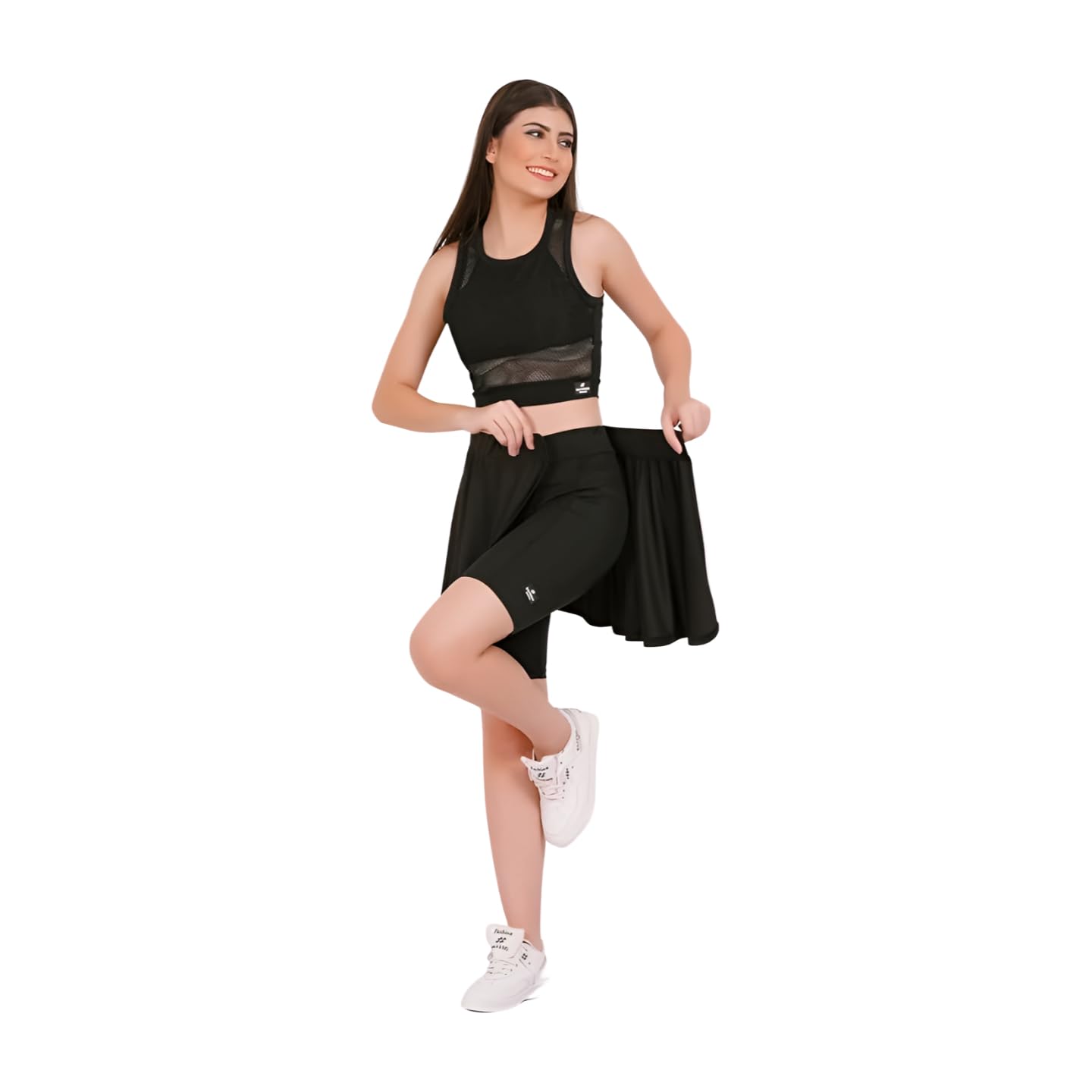 Skorts Woman - 3 in 1 Breathable Skirts with Built-in Shorts, Skirt with Shorts for Women, Black Skorts for Women