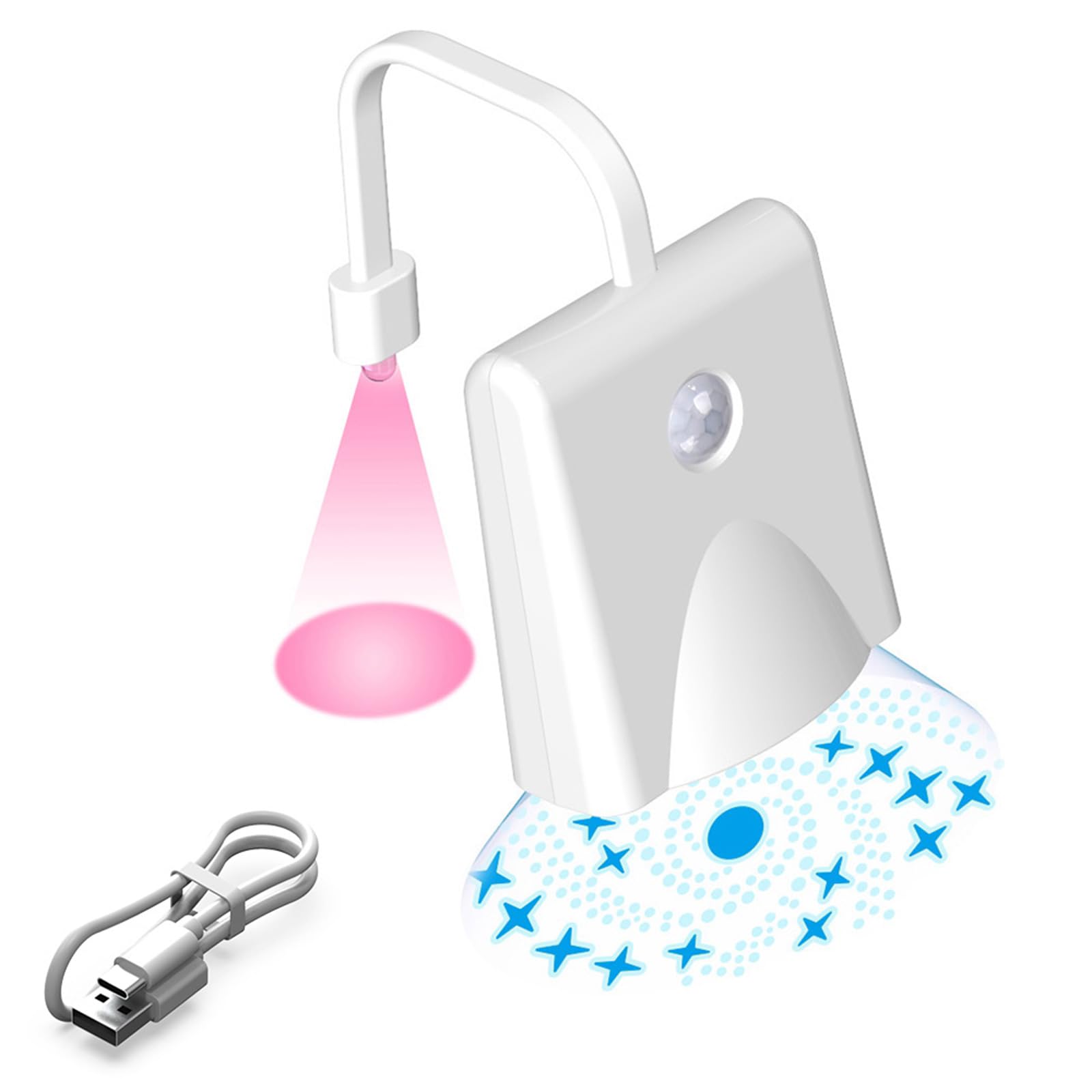 Cazstyk 1 Set Automatic Motion Detection Bathroom Nightlight With 500Mah Battery And Lighting Effects Night Lamp For Motion Sensors Toilet Night Light