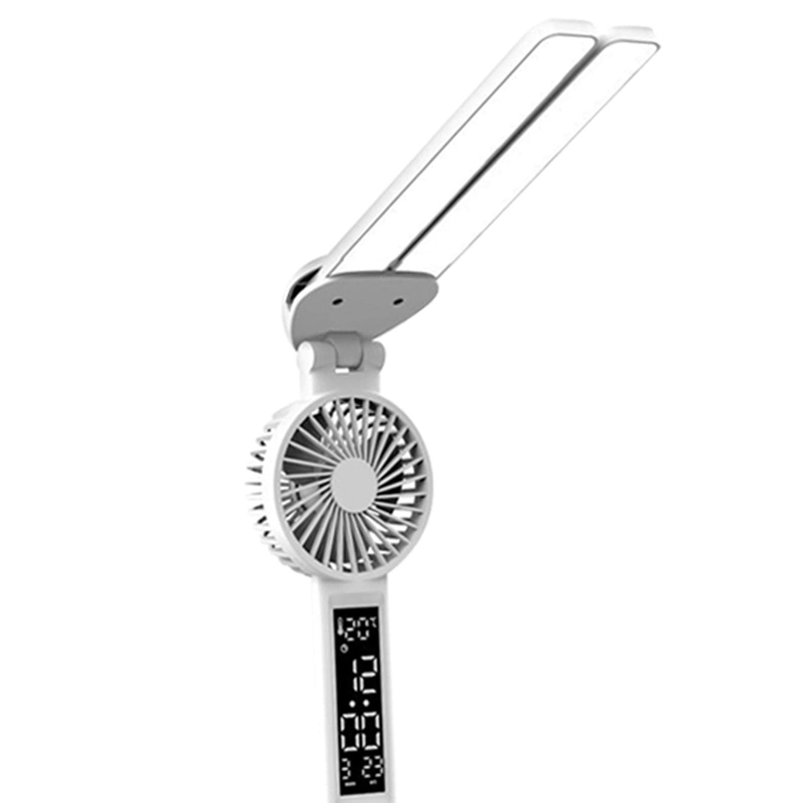 Sharplace Tischlampe LED-Schreibtischlampe mit Lüfter, Uhr-/Datums-/Temperaturanzeige, Stifthalter 3 Beleuchtungsmodi Augenschutz-Leselampe für, Einstecken