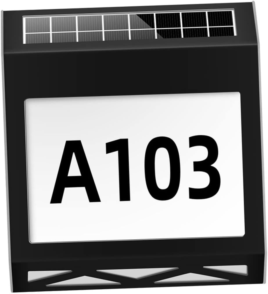 POPETPOP Solar Door Number Light Solar Wall Light Address Sign Visible at Night Easy to Set up