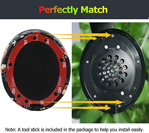 Almohadillas para auriculares Beats Studio 3, repuestos BUTIAO de cuero proteínico y espuma viscoelástica para Beats Studio 2 y Studio 3 (floral negro) miniatura 5