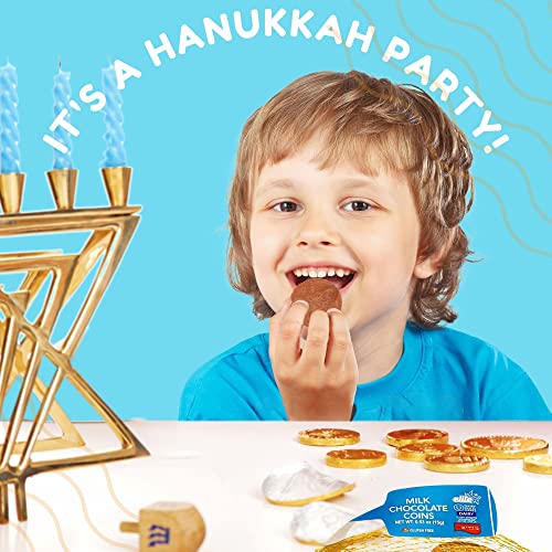 Elite Milk Chocolate Gold Coins, Individually Wrapped, Mesh Bags Filled With Menora Embossed Hanukkah Gelt Coins, Gluten Free, 0.53 Ounce (Pack Of 24) #TOP5