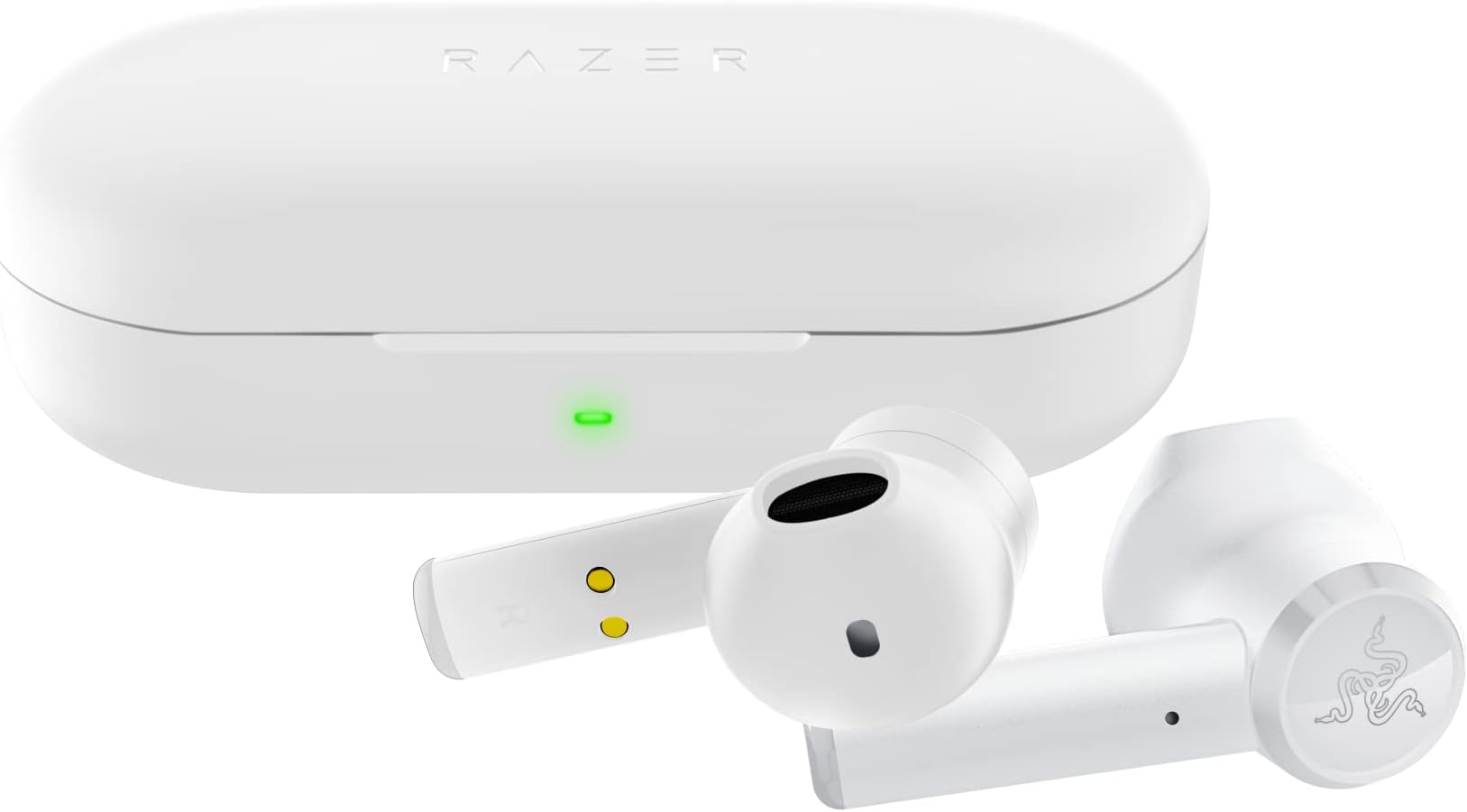 Razer Hammerhead True Wireless Bluetooth Gaming Earbuds - 60Ms Low-Latency, Ipx4 Water Resistant, Bluetooth 5.0 Auto Pairing, Touch Enabled, 13mm Drivers - Mercury White