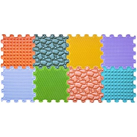 ORTOTO Premium 8 Piece Massage Sensory Puzzle Mats - Orthopedic Game Mat for Kids and Adults, Sensory Play, Interlocking Floor Tiles, Gift for toddlers (Nature Gifts) Cover