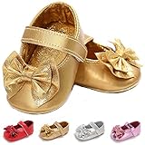LAFEGEN Baby Girls Mary Jane Flats with Bownot Non Slip Soft Sole PU Leather Newborn Infant Toddler...