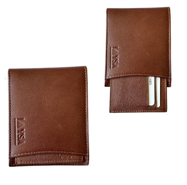 Jaysa Wallet for Men-Genuine Leather-Handmade Real Leather Wallet -Slim Minimalist Front Pocket-Grain Leather Wallet for Men (Woody Tan)