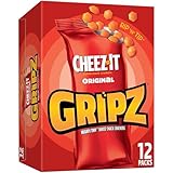 Gripz Mini Cheese Crackers, Kids Snacks, Baked Snack Crackers, Cheez-It Original, 10.8oz Box (12 Pouches)