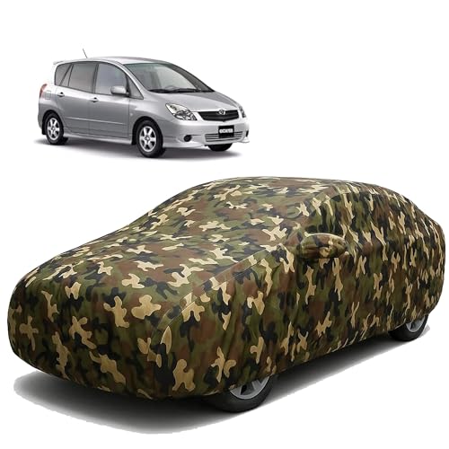 Image of Sulfar 100% Waterproof Car Body Cover Compatible with Mirror for Toyota Spacio with Long Lasting Durable Material (Triple Stitched, Full Bottom Elastic, Camouflage Army)