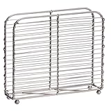 Madam Stoltz Serviettenhalter aus Eisen, Handgeflochten, Industrielles Design, Steel/Silber, 17 x 15 x 4,5 cm, für Küche & Esstisch