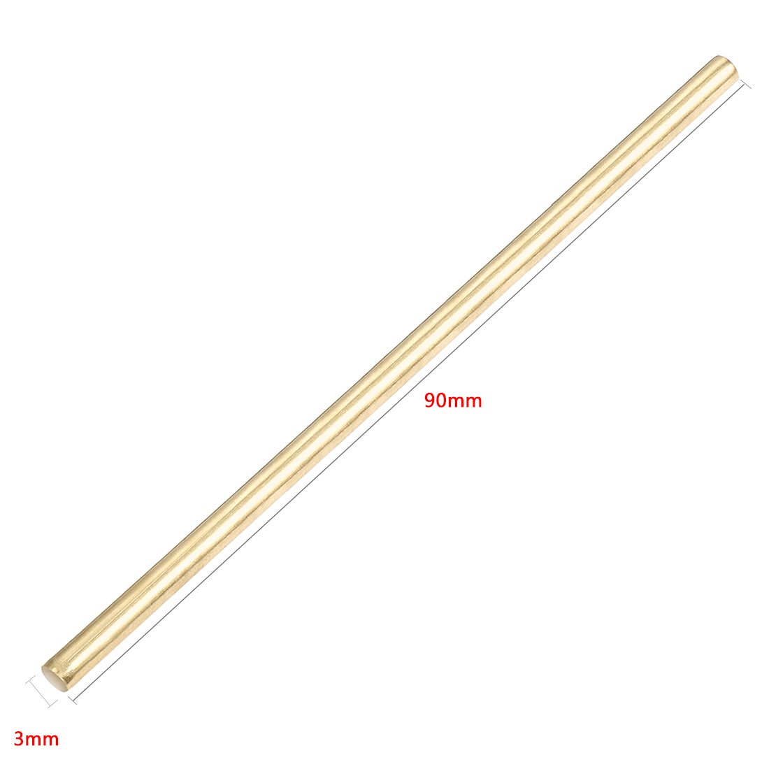 Aexit 3mm Dia Electrical equipment 90mm Length Copper Solid Round Shaft Rod for RC DIY Model Car