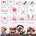YoungJoy 21 Pcs Doll Hair Play Hair Styling Accessories Hair Brush Set Pink Seriesl Doll Hair Beauty Hair Care Tools Compatible with 18 and 14 Inch Dolls The Doll and Other Doll Item(Style 4)