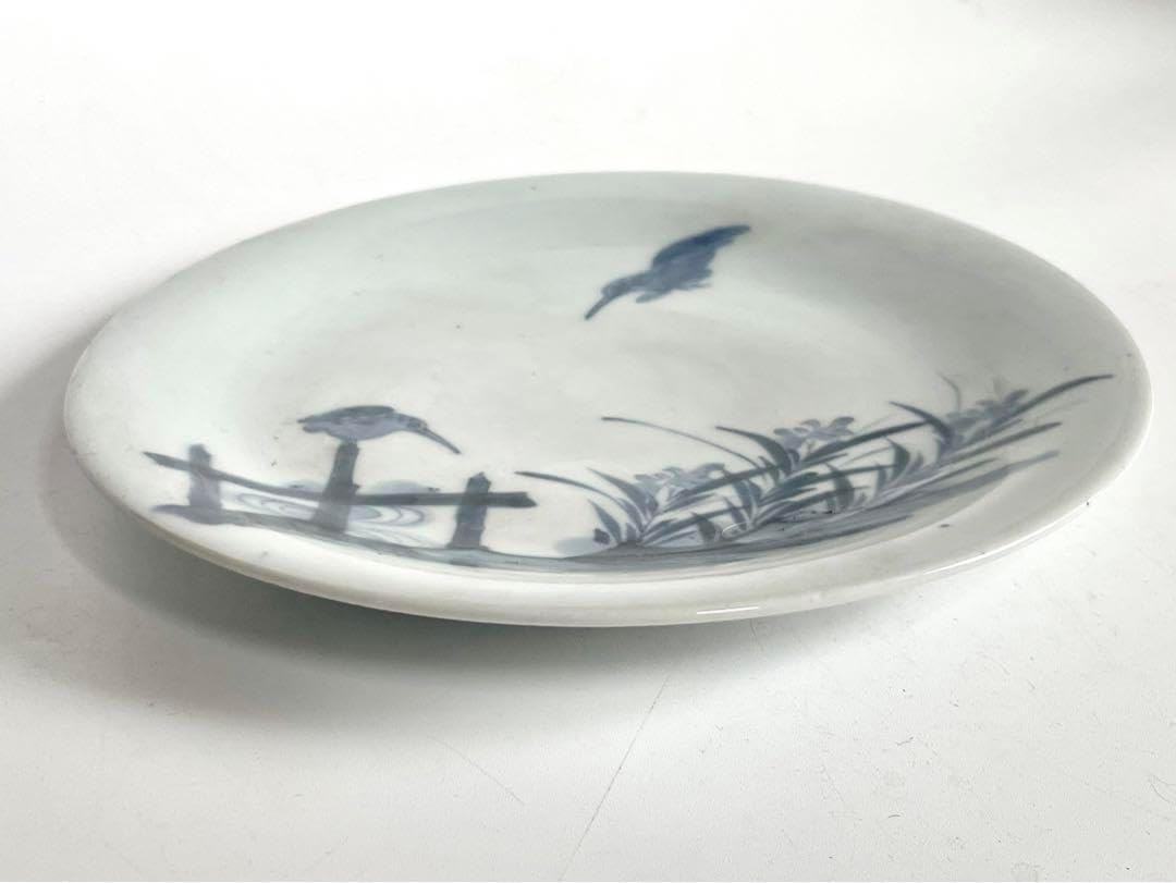 骨董 アンティーク 古伊万里 清朝写 水鳥文様 丸皿 六寸皿 伊万里焼 6