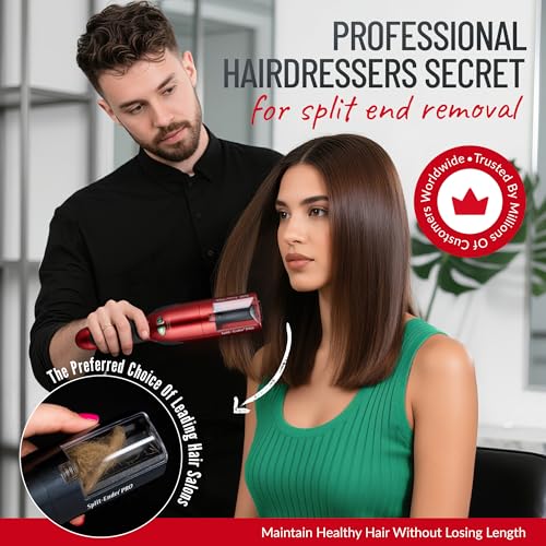 Tondeuse à cheveux Pro sans fil pour pointes fourchues Split Ender Rouge