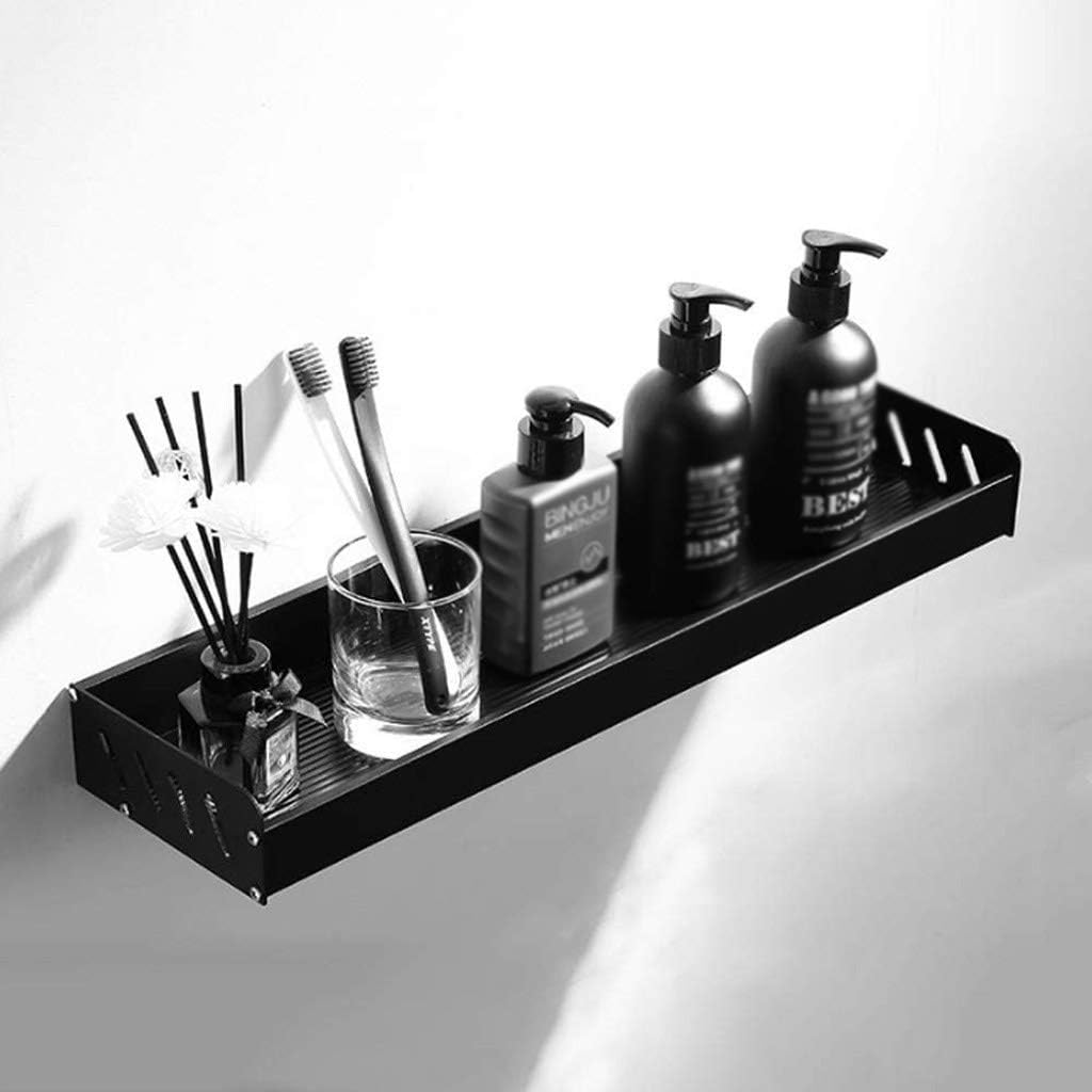 Bathroom Shelf Bath Shower Aluminum Black Corner Wall Mounted Kitchen Storage Holder