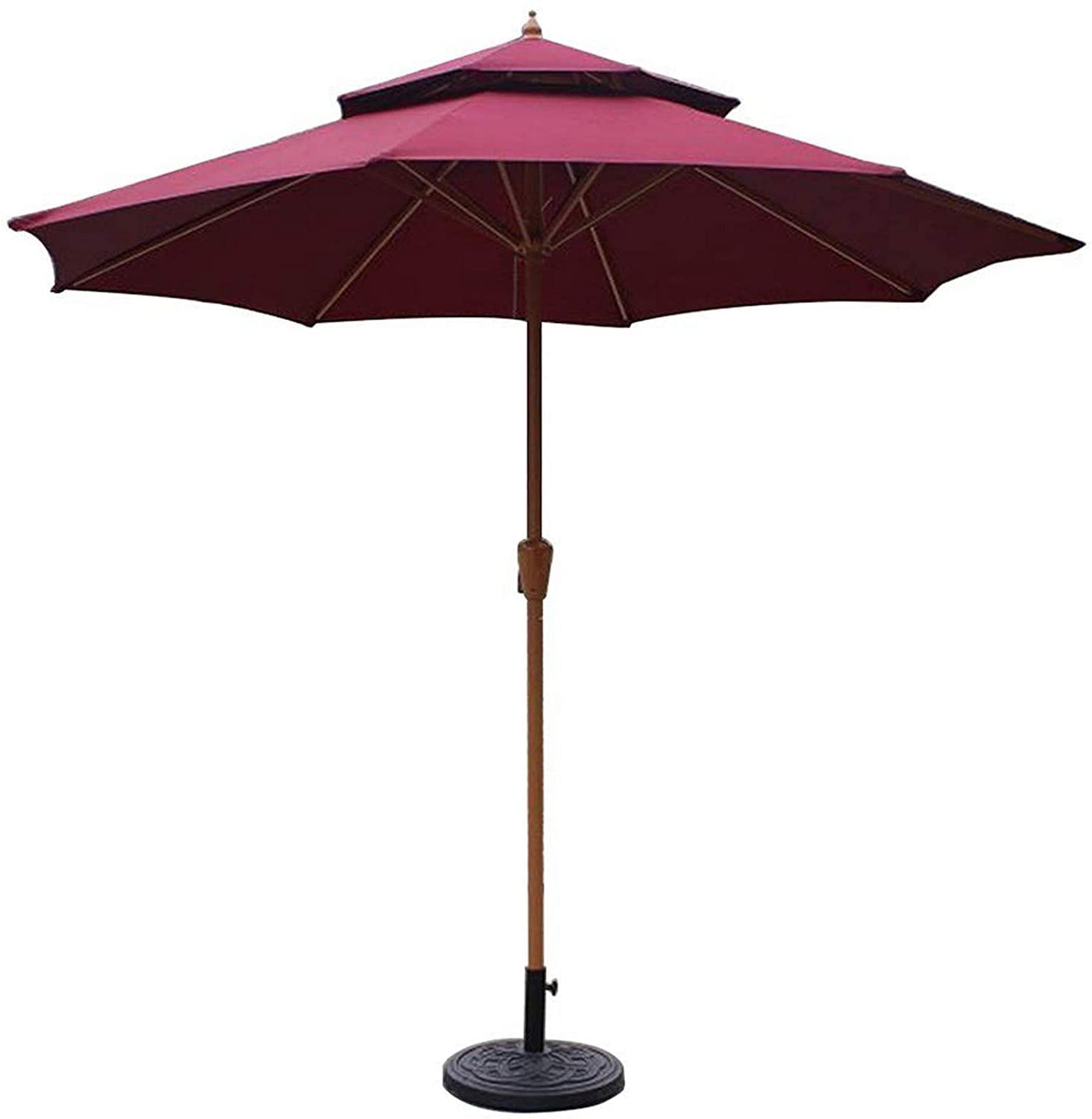 Przenośne parasole? Parasol stołowy ogrodowy o długości 9 stóp / 270 cm z korbką, osłona przeciwsłoneczna na taras, balkon, pokład, basen