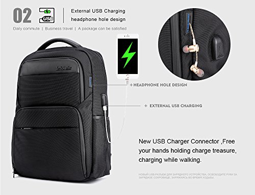 Image of Arctic Hunter Laptop Backpack for Men and Women, 15.6 inch Water Resistant Slim Laptop College Backpack with USB Charging Port, Idle for Business, Office,Travel Bag (Blue)