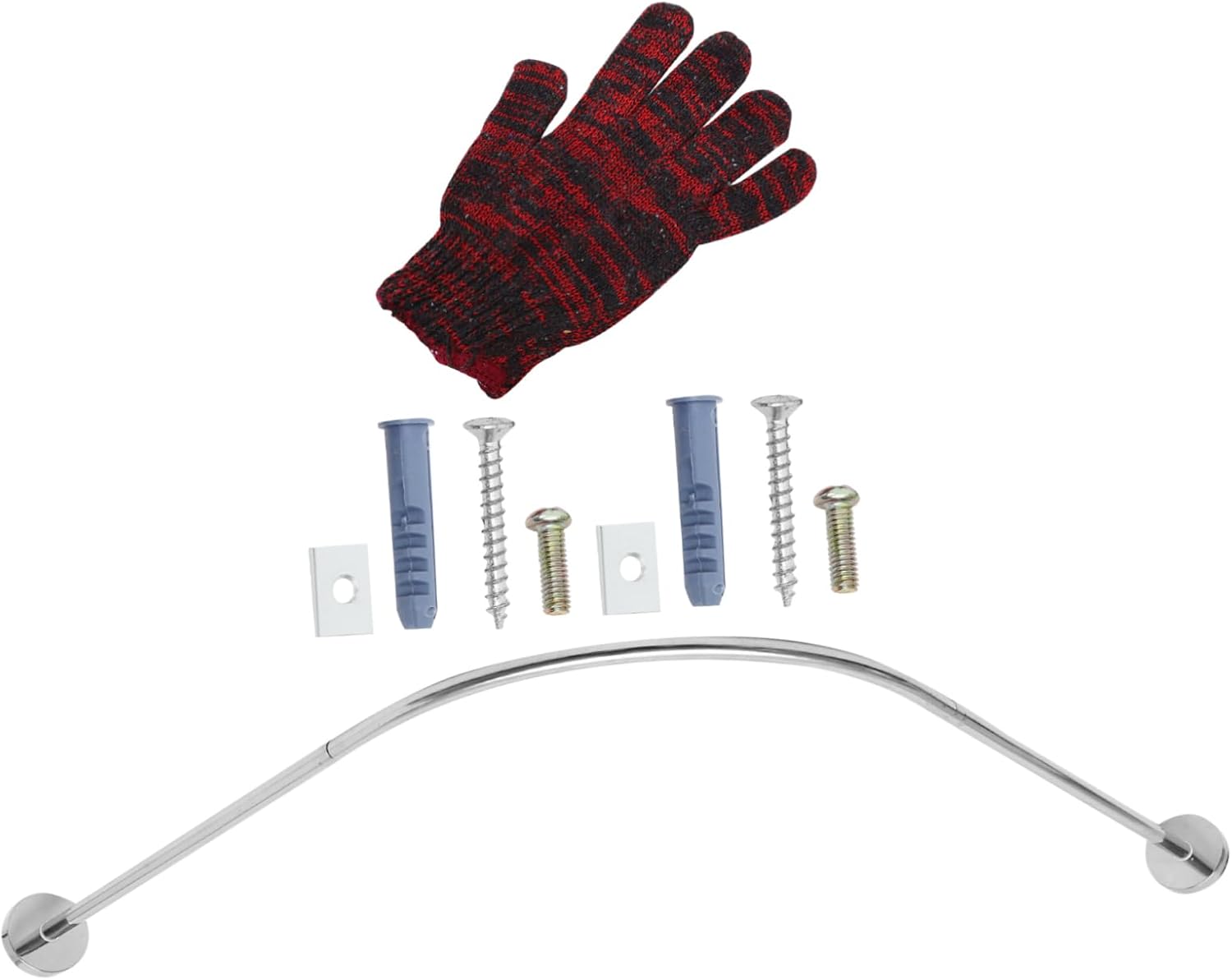 3pcs Curved Shower Curtain Rods Corner Shower Rod Rustproof Easy Installation for Bathroom Use No Curtain Included