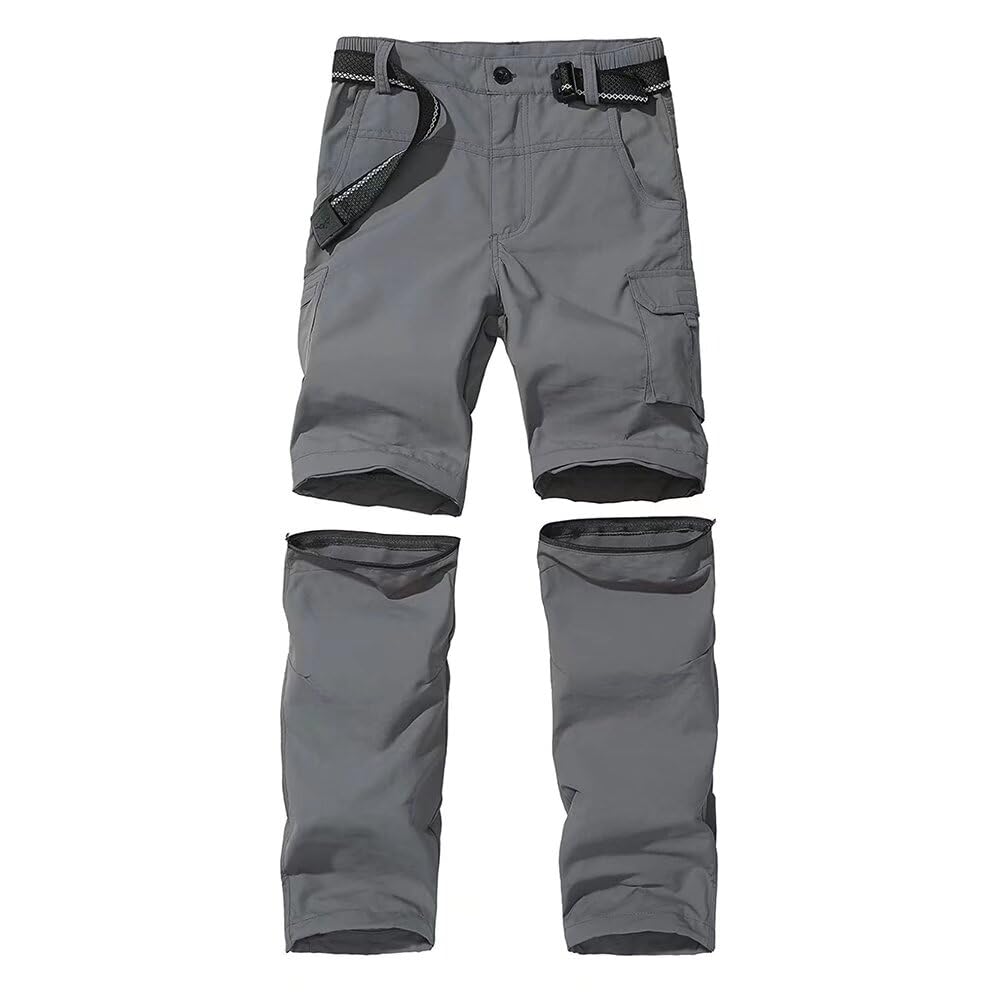 Anyanmoutn Boy's Hiking Cargo Pants Kids' Outdoor Quick Dry Pants Casual Youth Climbing Convertible Trouser Fishing Pants