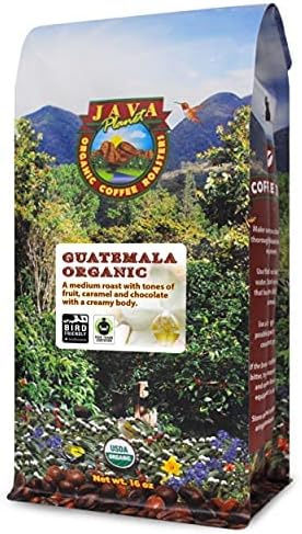 Java Planet, Organic Coffee Beans, Guatemalan Single Origin, Fair Trade, Gourmet Low Acid Medium Roast of Arabica Whole Bean Coffee, Certified Organic, Smithsonian Bird Friendly Certified, 1LB Bag