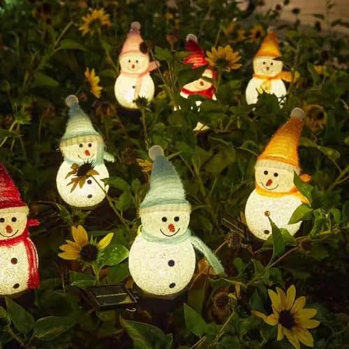 Natal solar luzes led boneco de neve decoração do jardim à prova dwaterproof água luz ao ar livre pl