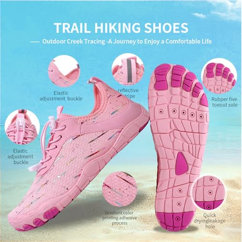 Image of SIOSNETA Hike Barefoot Shoes for Women Men, Wide Toe Water Shoes for Hiking,Breathable Non-Slip Athletic Footwear,