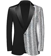 Men Black Sequin Shiny Prom Suit Jacket One Button Slim Fit Sport Coats and Blazers Tuxedo for We...