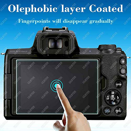 Ulbter Screen Protector For Canon Eos M50 Mark Ii Camera & Hot Shoe Cover 0.3Mm 9H Hardness Ultra-Clear Tempered Glass Screen Protector,Anti-Scrach Anti-Fingerprint Anti-Dust Anti-Bubble [3 Pack] #TOP3