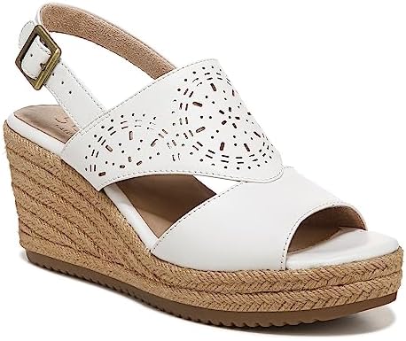 SOUL Naturalizer Womens Ocean Slingback Wedge Sandal, White Smooth, 9 US | Image 3
