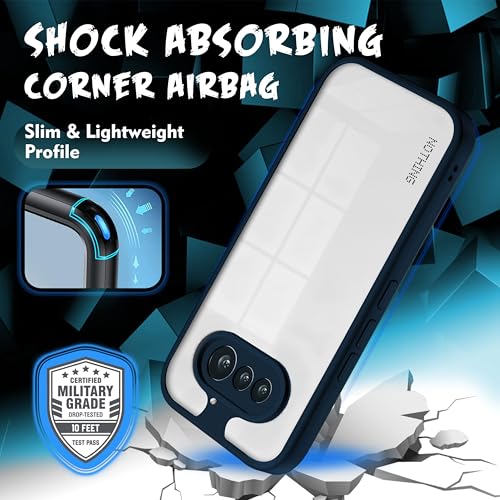 Image of V-TAN Back Cover for Nothing Phone 4A | TPU | Transparent Crystal Clear Case Compatible with Nothing 4A | Camera Protective Shockproof Mobile Cover Design (Blue)
