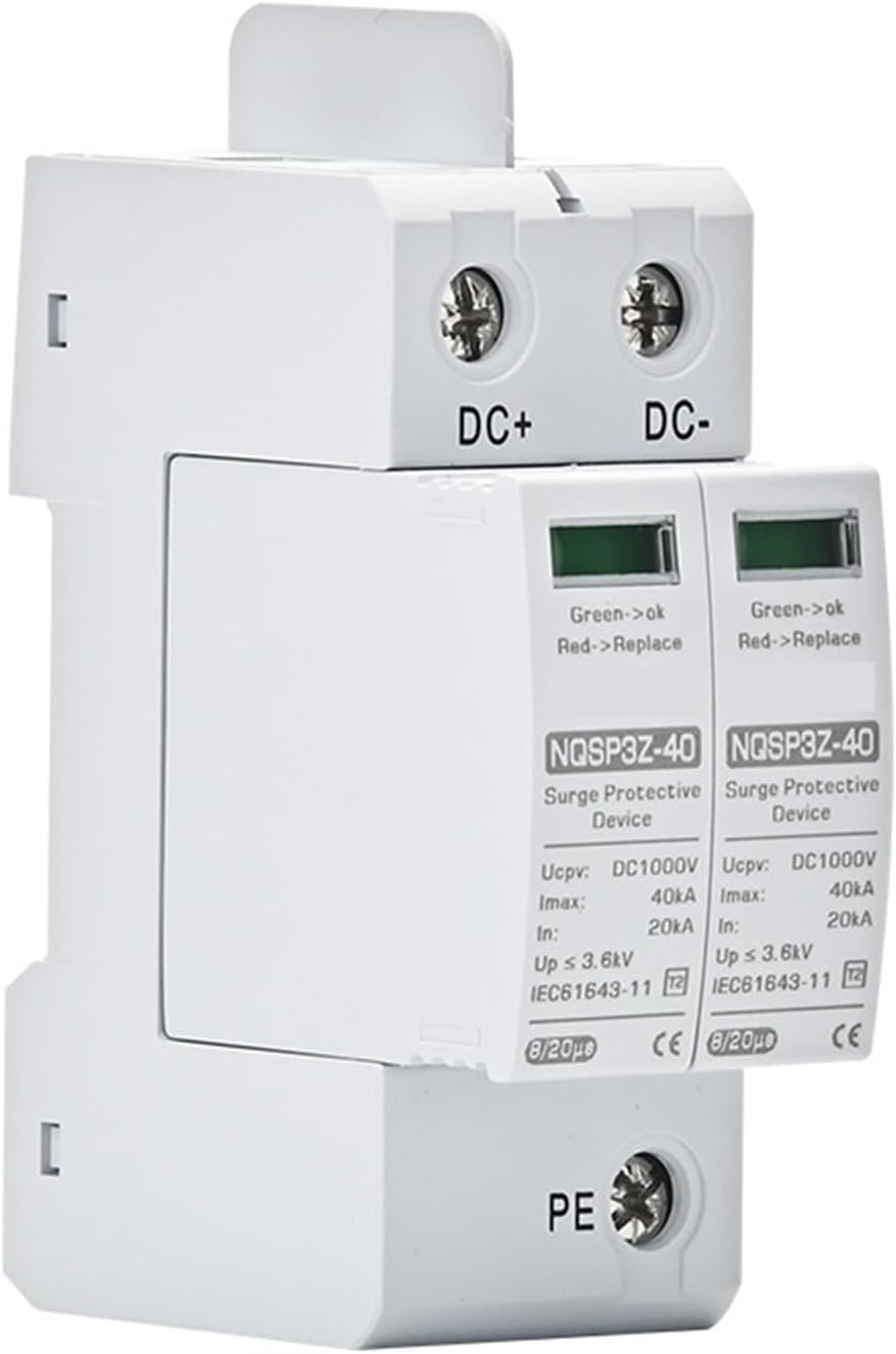 DC SPD Surge Protector 250V 500V 1000V Voltage 2P Protection 20KA 40KA High Current 1Pcs(2P DC250V)
