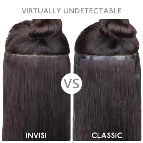 Image of WENNALIFE Invisi Edge Tape in Hair Extensions Human Hair,#4 /27,20 Inch | 20 Inch 50g 20pcs (Invisi Edge & Classic) Balayage Chocolate Brown to Caramel Blonde Invisi Remy Hair Natural S