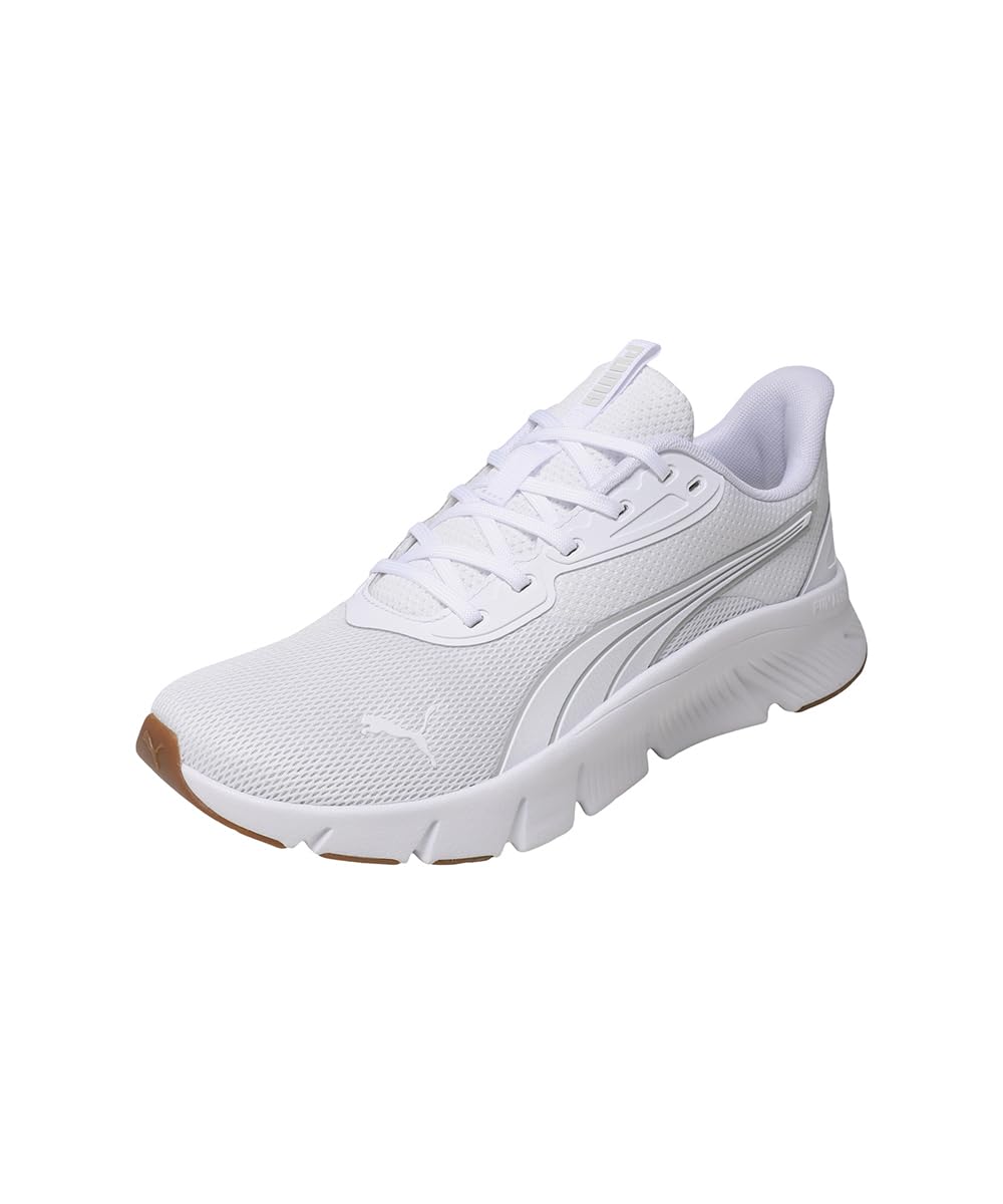PUMA Unisex FlexFocus Lite Modern Running Shoes, PUMA White-Feather Gray-Gum, 6.5 UK