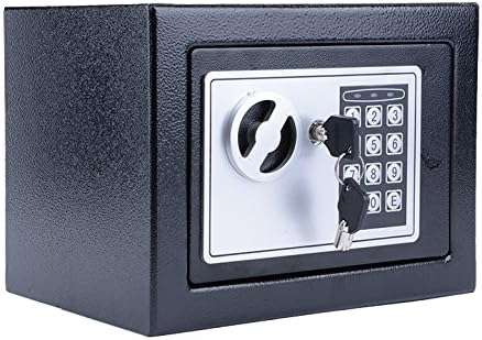 Homdox Safe Box, Digital Electronic Home Money Safes with Combination Lock and Key Solid Steel for Jewelry, Gun, Cash Valuable (Black)
