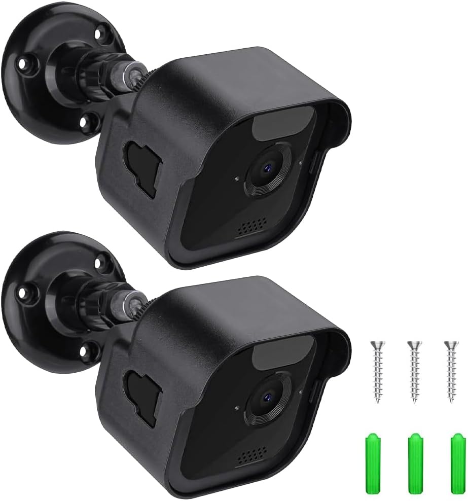 Wall Mount for Blink Outdoor 4 (4th Gen) & Blink Outdoor (3rd Gen) Camera, Weatherproof Protective Housing and 360 Degree Adjustable Mount with Sync Module 2 Mount (2 Pack -Black)
