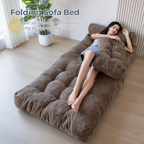 Image of MAXYOYO Folding Sofa Bed, Convertible Chair Bed with Pillow