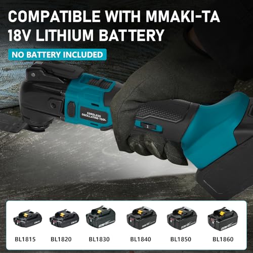 Yofuly Akku-Multifunktionswerkzeug für MMAKI-TA 18V Li-Ion Akku, Multimaster 6 Einstellbare Geschwindigkeiten, Oszillationswerkzeug zum Trennen, Schleifen und Schaben (Batterien Nicht Enthalten) – Bild 3