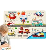 キッズペグパズル、ペグパズルおもちゃ, おもちゃ木製モンテッソーリパズルおもちゃ, ポータブル早期教育おもちゃ、保育園、幼稚園、幼稚園用のカラフルな学習おもちゃ