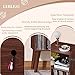 Lerliuo Record Player Stand, Walnut Turntable Stand Holds up to 160 Albums, Mid-Century Vinyl Storage Cabinet Table with Solid Wood Legs, Record Player Holder Dispaly Shelf for Bedroom Living Room