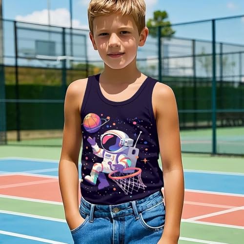Boys Sleeveless Tank Tops Crew Neck Athletic Shirts Summer Cool Training Running Shirts Kids Casual Undershirts4