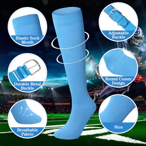 Image of Haysandy Baseball or Softball Sock and Belt Combo Set 5 Football Baseball Socks with Softball Belt for Kids Youth Boys
