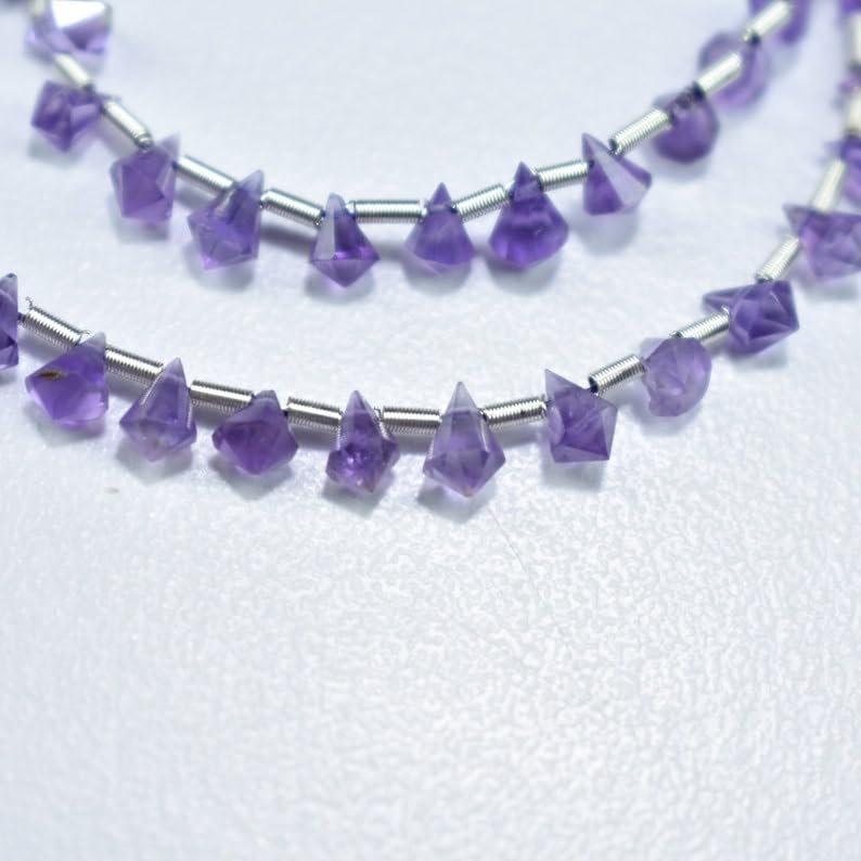 Perles améthyste africaine naturelle 3x4mm facettées pour fabrication de bijoux colliers bracelets