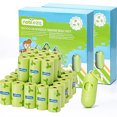 Nobleza Bolsas Caca Perro, Biodegradables, 1080 bolsas con Dispensador, Extra Grueso, A Prueba de Fugas, Bolsitas caca Perro, Dog Poop Bag, 72 Rollos