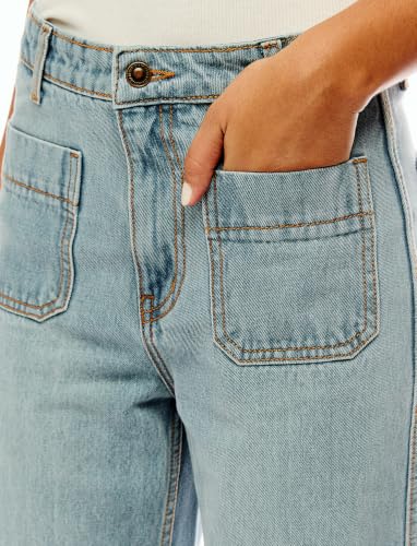 Image of INKD Premium Women's Wide Leg Denims - High Rise | 100% Cotton | Full Length Wide Leg Jeans for Woman|70's Style | Patch Pocket | 4 Pocket Styling | Jeans for Women