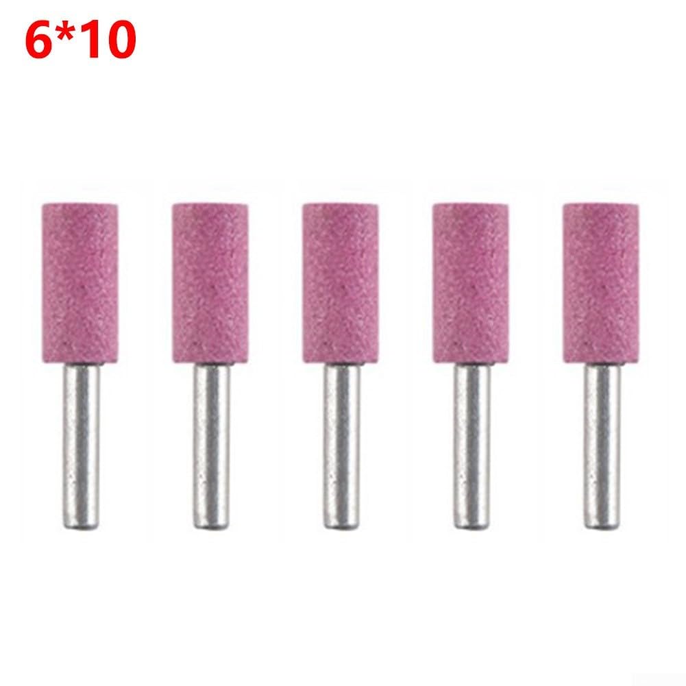 Mole abrasive con cilindri in pietra montati su gambo da 6 mm per lucidatura giada legno metallo (6 x 10)
