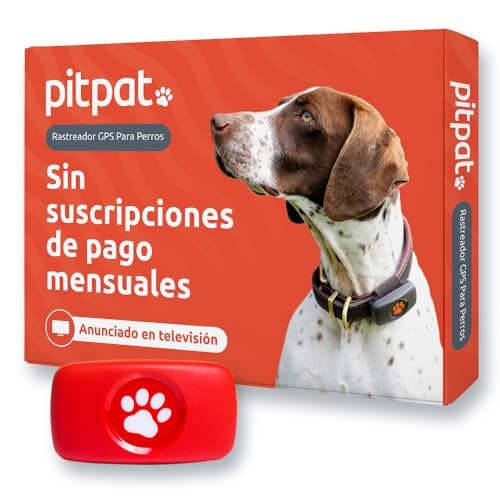 Pitpat Localizador GPS Perros - Sin Suscripción - Rastreador De Actividad Inteligente, Rastreo Vía Satélite con Alcance Ilimitado - Rastreador De Mascotas 100% Impermeable (Rojo)