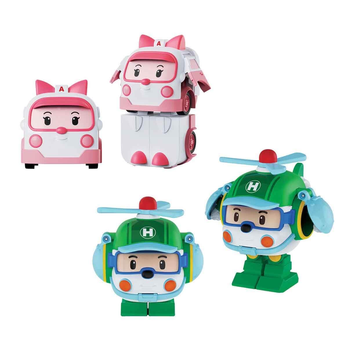 POLI MRT-674 Robocar Poli Mini Transforming Kasabanın Kurtarma Araçları 4lü Set