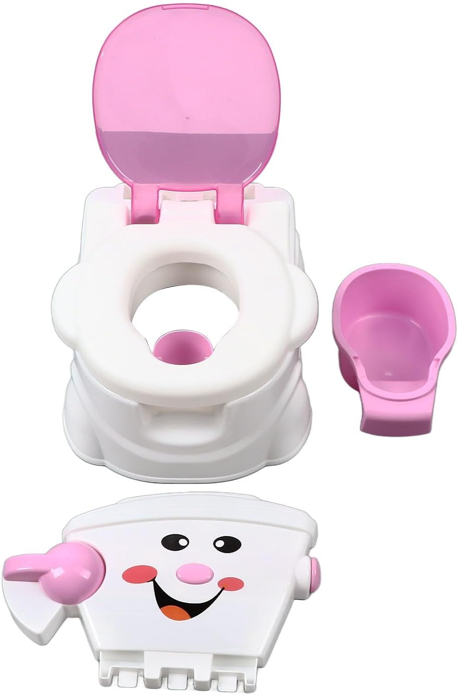 Toddler Toilet Training Seat with Backrest, Ergonomic Potty Chair for Kids, PP Material Streamlined Design, Nonslip Grip, Portable and Easy to, Home Use (PP)